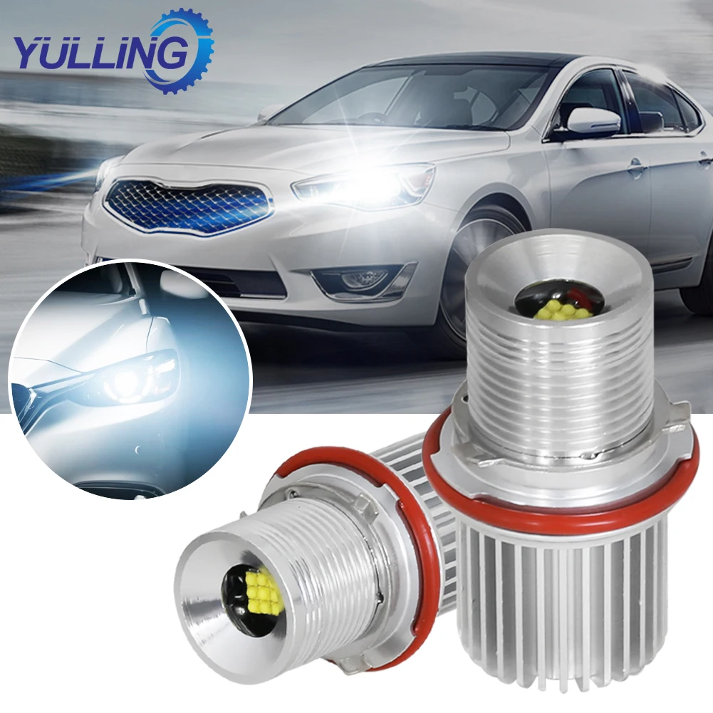 

YULLING 2 Pcs 45w White Angle Eyes LED Marker HALO Ring Super Bright Energy Save Light Bulb for BMW E39 E53 E60 E61