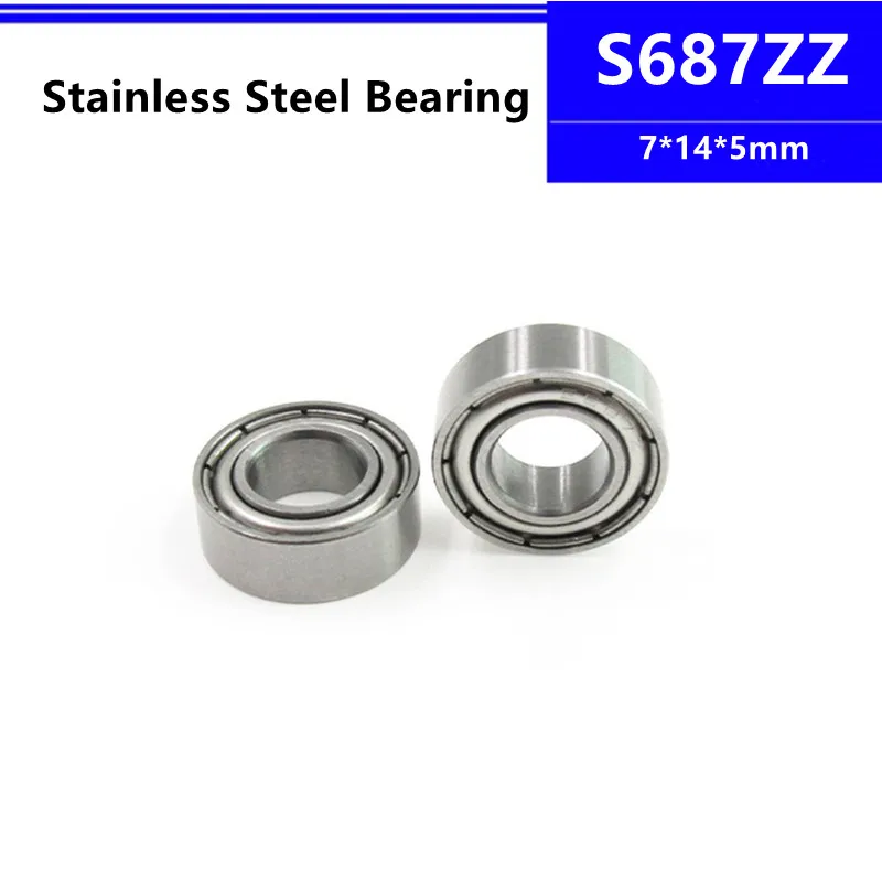 

Stainless Steel bearing S687ZZ 7*14*5mm Deep Groove Ball Bearing 7x14x5 mm S687ZZ 687