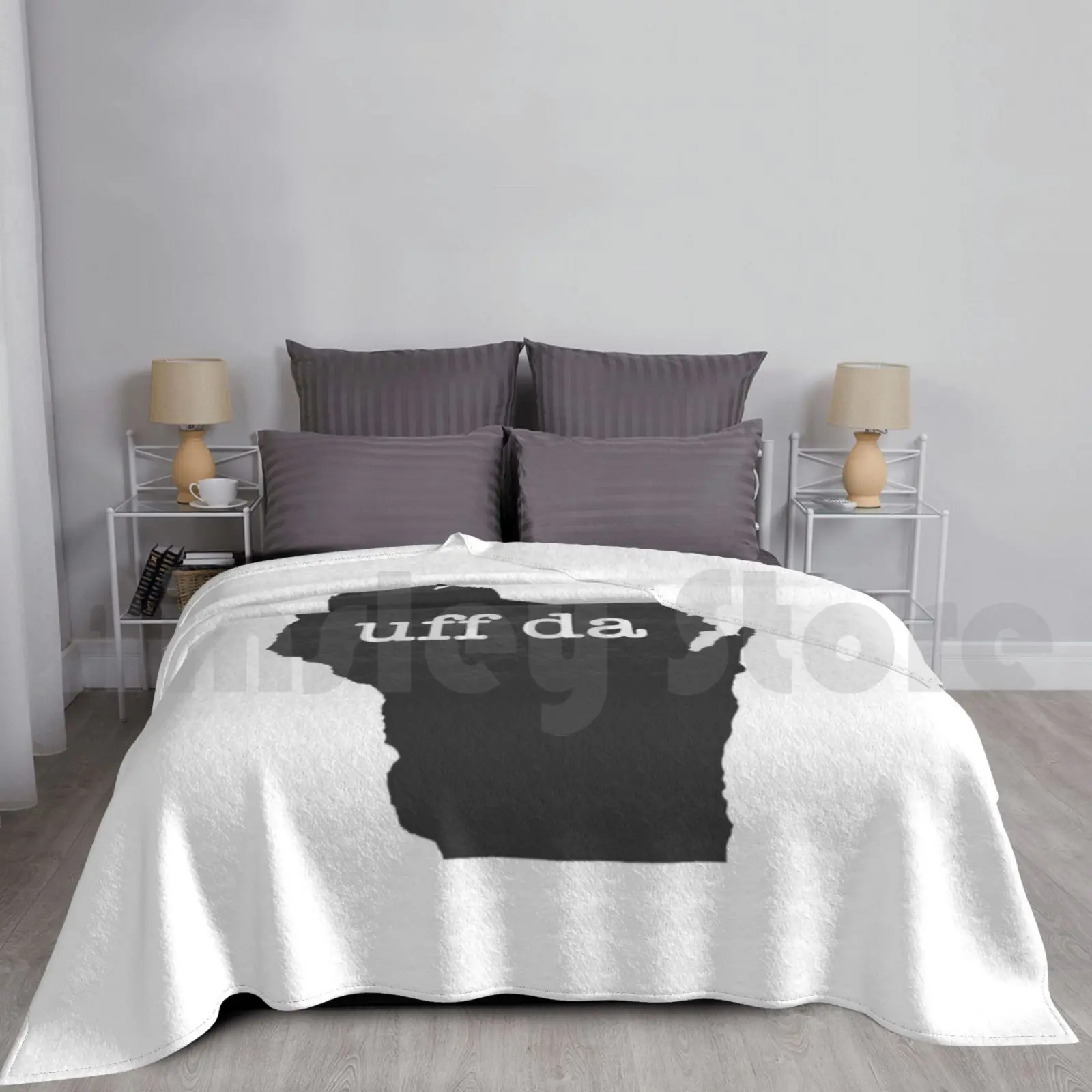 Wisconsin Uff Da Blanket For Sofa Bed Travel Wisconsin Wisconsin Home Wisconsin Outline Wisconsin Love Gray