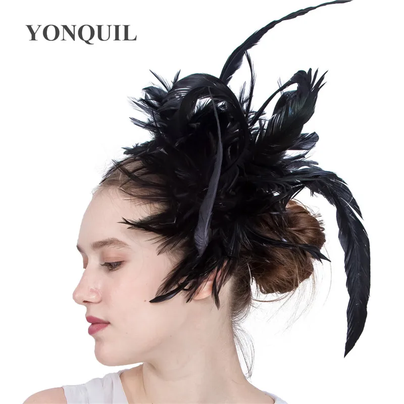 New Design Feather Material Make In  Party Fascinators DIY Hair Accessories Wedding Attractive Headpiece With Hair Clips SYF122