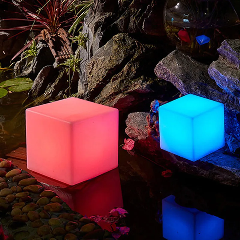 Rechargeable LED Cube Light RGB Wireless Hotel Decoration LED Furniture Waterproof Garden Glowing Stool Remote Control Chair