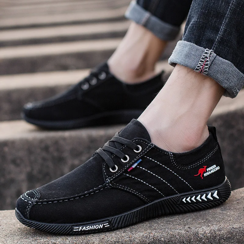 Men shoes 2024 spring men canvas shoes flat casual shoes lace up comfortable breathable shoes man flats size 39-44