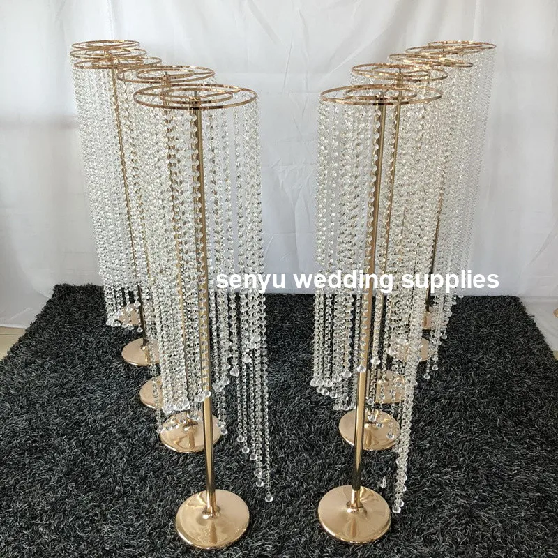 8pcs Gold Column Flower Riser Flower Vase Table Centerpiece Wedding Supplies Wedding Centerpieces Table Decorations  senyu0716