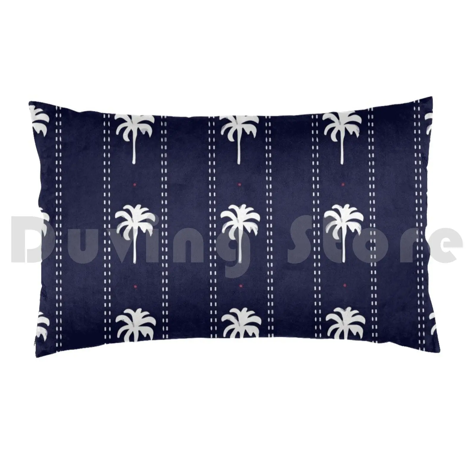 Striped Palm Tree With Dash Line Small Red Dots Seamless Pattern Pillow Case Printed 35x50 Hawaii Hawaii And