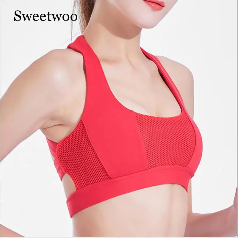 2019 New Woman reggiseno sportivo antiurto traspirante Running Fitness Cross Beauty Back intimo gilet reggiseno rosso nero bianco reggiseno