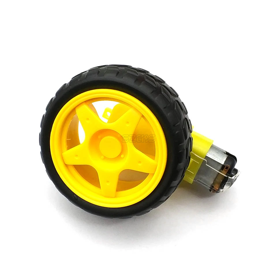 48: 1 DC DC เกียร์มอเตอร์ล้อยางล้อยางสำหรับหุ่นยนต์สมาร์ทรถล้อคุณภาพสูง