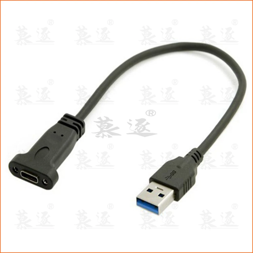 0,2メートルのusb 3,0 steckerアウフusb 3,1標準-c標準c USB-C weibliche hddクレードdaten verbindungカベル20センチメートルmitパネルマウントschraube lo