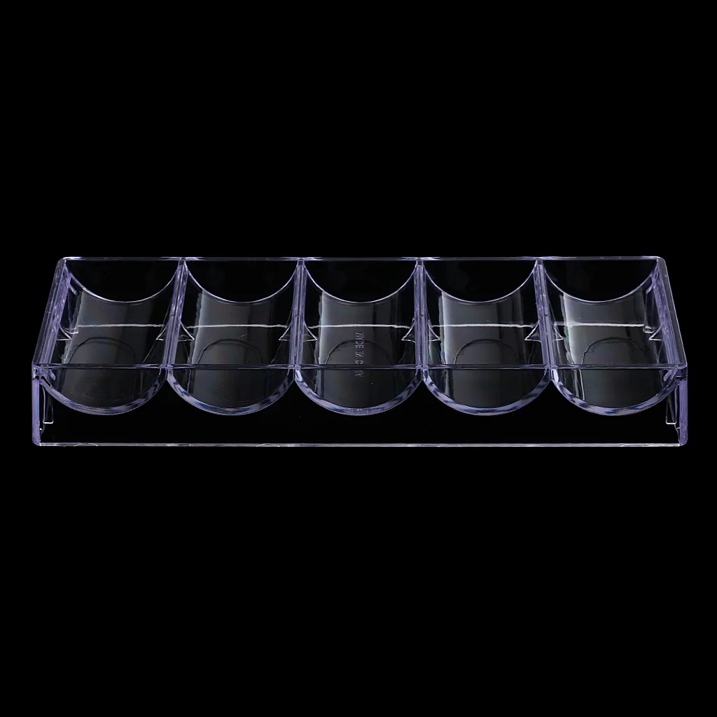 Durable Clear Acrylic Poker Chips Tray No Lid 100 Chips Case Box Holder Collectibles Craft 8.07 x 3.07 x 1.10inch