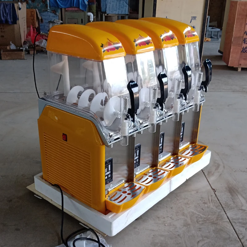 4 Tanks Slush Machine 48L Smoothies Machine 1500W Snow Melting Machine Slushing Maker Ice Cream