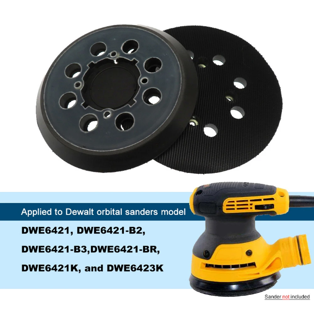 5Inch 125MM 8 Holes Backup Sanding Pad 3/4 Bolts Hook＆Loop Sander Backing Pad for Electric Makita Orbital Sander/ DEWALT Sander