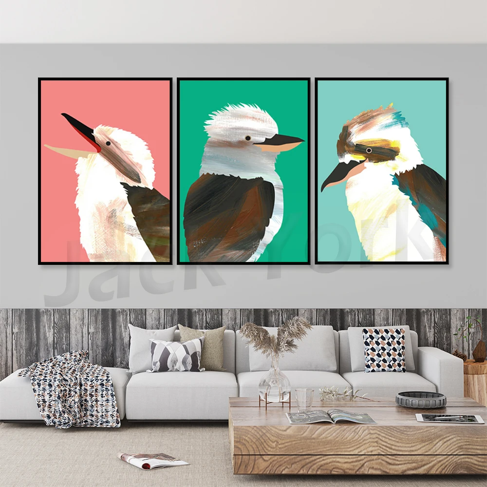 Kookaburra Print , Painted Kookaburra Wall Art,  Wall Art, Value Bird Print ,  Kookaburra Prints