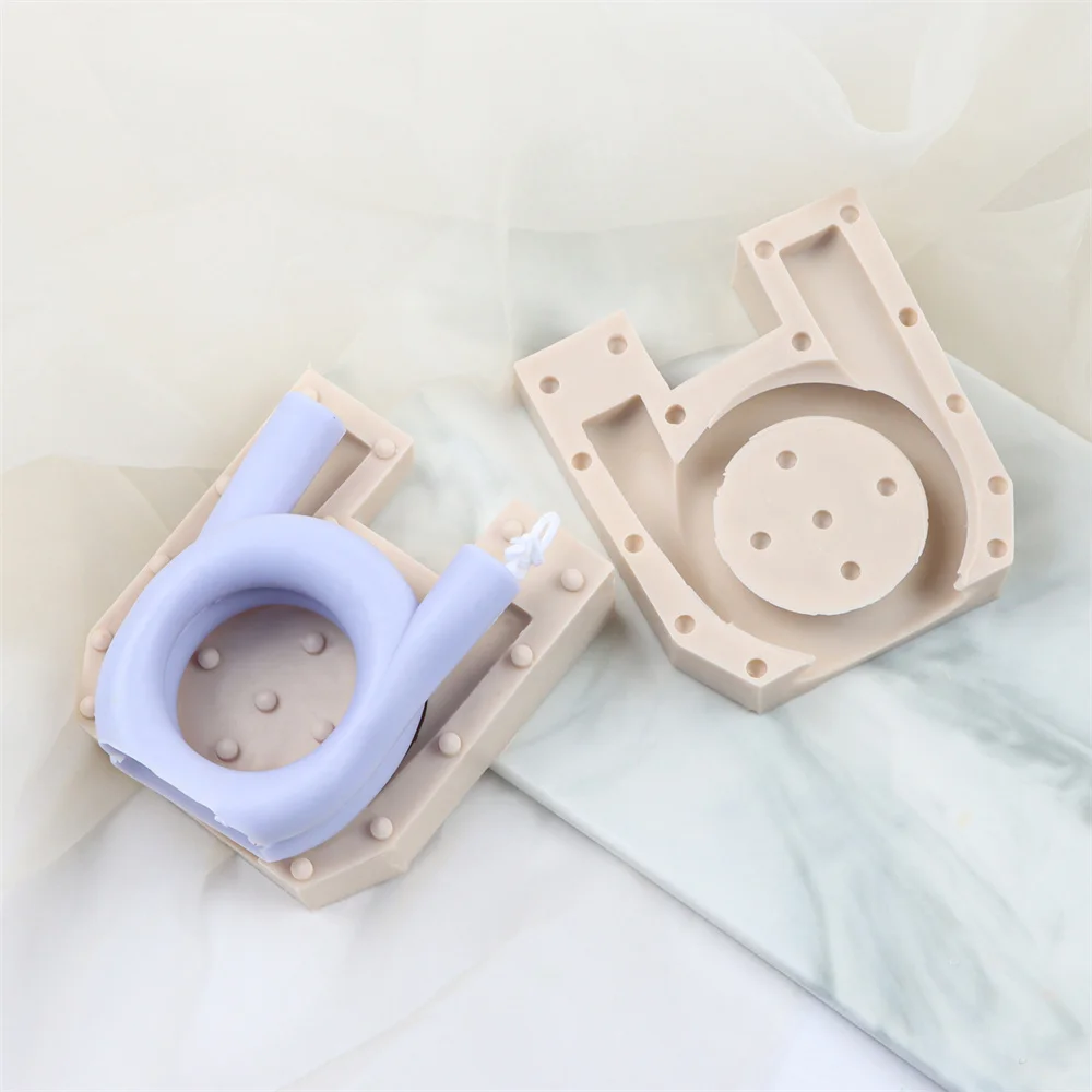 Phong Cách Đơn Giản Nến Tròn Khuôn Silicone Ren Nơ Xinh Thạch Cao Khuôn Mẫu Tự Làm Stereo Dây Nhựa Dụng Cụ Đồ Nghề Phụ Kiện Nhà