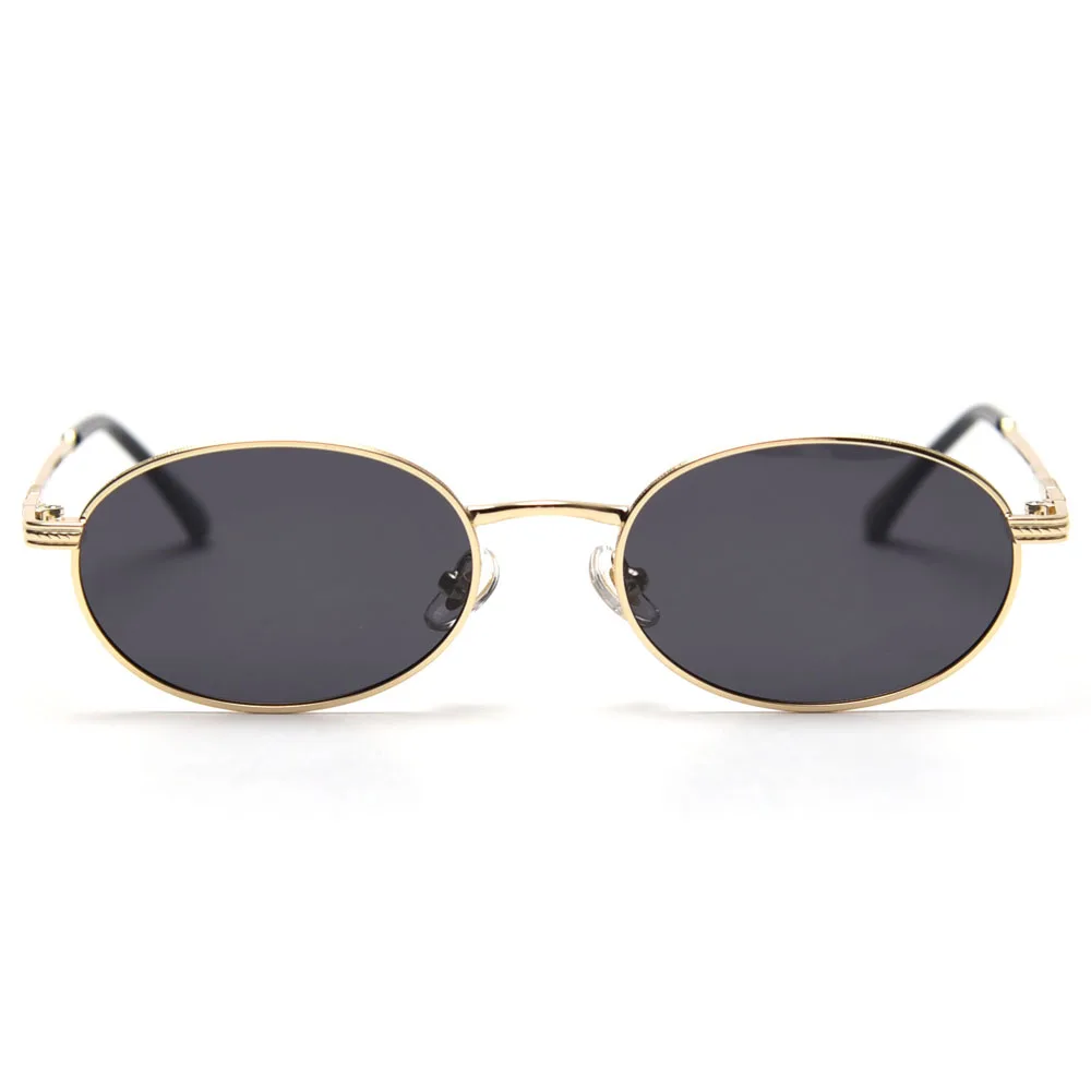 Kachawoo small oval sunglasses men retro eyeglasses alloy frame women shades round gold orange male gifts high quality