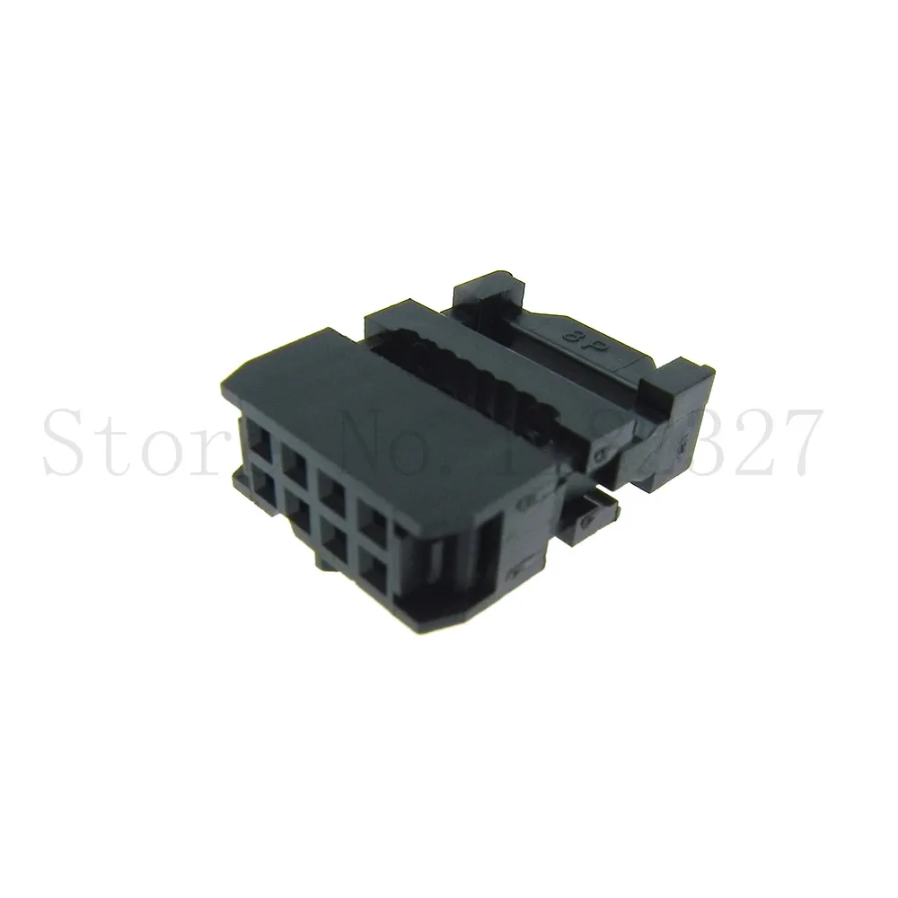 2.54mm Pitch 8 Position 8 Pin Female IDC Socket IDC Connector Ribbon Cable Black Color