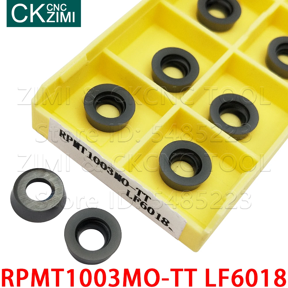 RPMT RPMT1003MO-TT LF6018 초경 인서트 금속 선반 절삭 공구 외부 원형 밀링 인서트 CNC 선반 절단기 공구