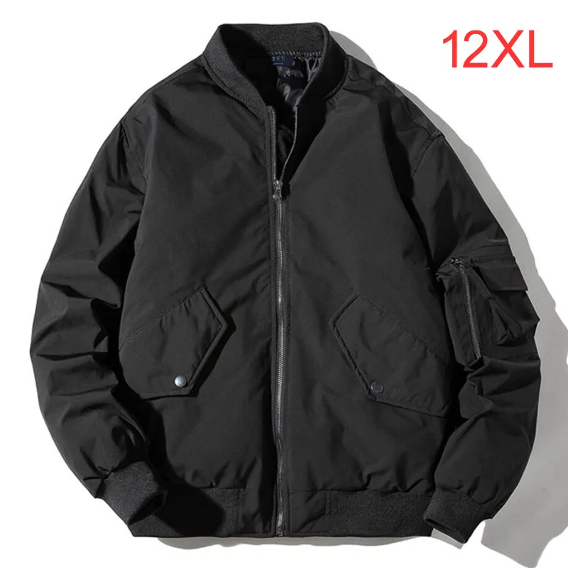 Men Autumn Winter Plus Size Extra Large Trendy Loose Padded Jacket Cotton Jacket 9XL 10XL 11XL 12XL winter Black coat