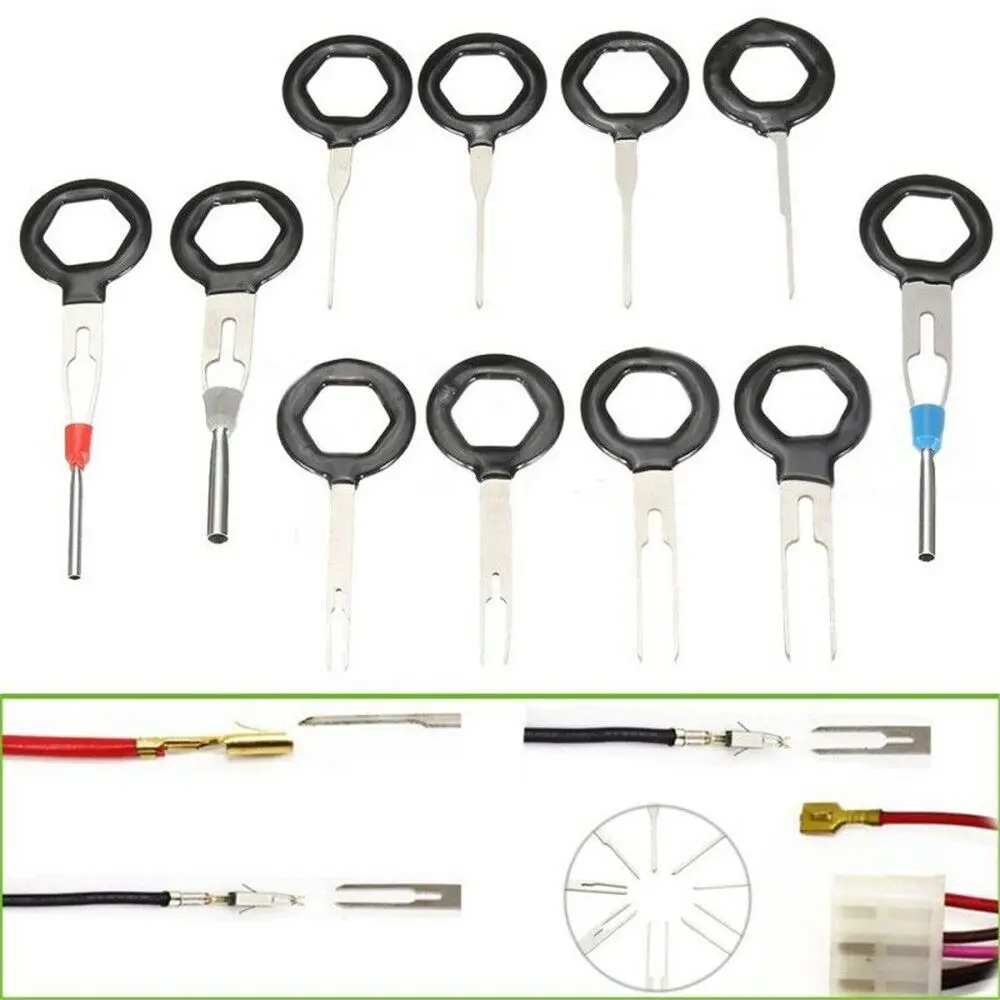 11pcs Car Terminal Removal Tool Electrical Wiring Crimp Connector Pin Extractor Kit Car Electrico Repair Hand Tools