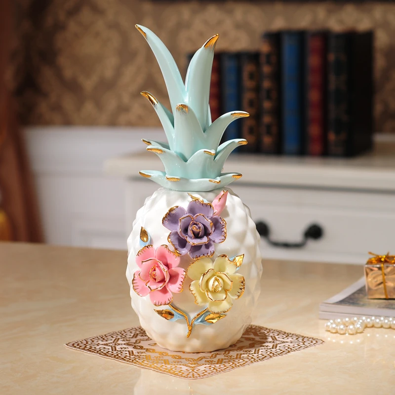 Modern Ceramic Pineapple Crafts Ornaments, Miniature Figurines, Garden, Wedding Gifts, Living Room, Home Decoration Accessories