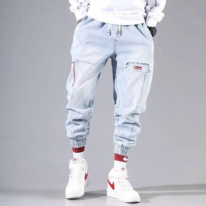 Streetwear Hip Hop Cargo Pants Men\'s jeans Cargo Pants Elastic Harun pants Joggers Pants In Autumn and Winter