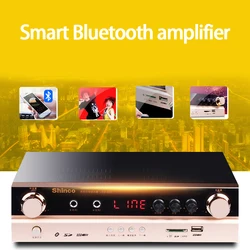 KYYSLB 100W 4-16Ohm 100V LED-601 Home 5.1 Smart Bluetooth Power Amplifier Home Theater High Power HIFI Amplifier