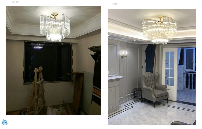 LED Dimmable Silver Gold Crystal Designer