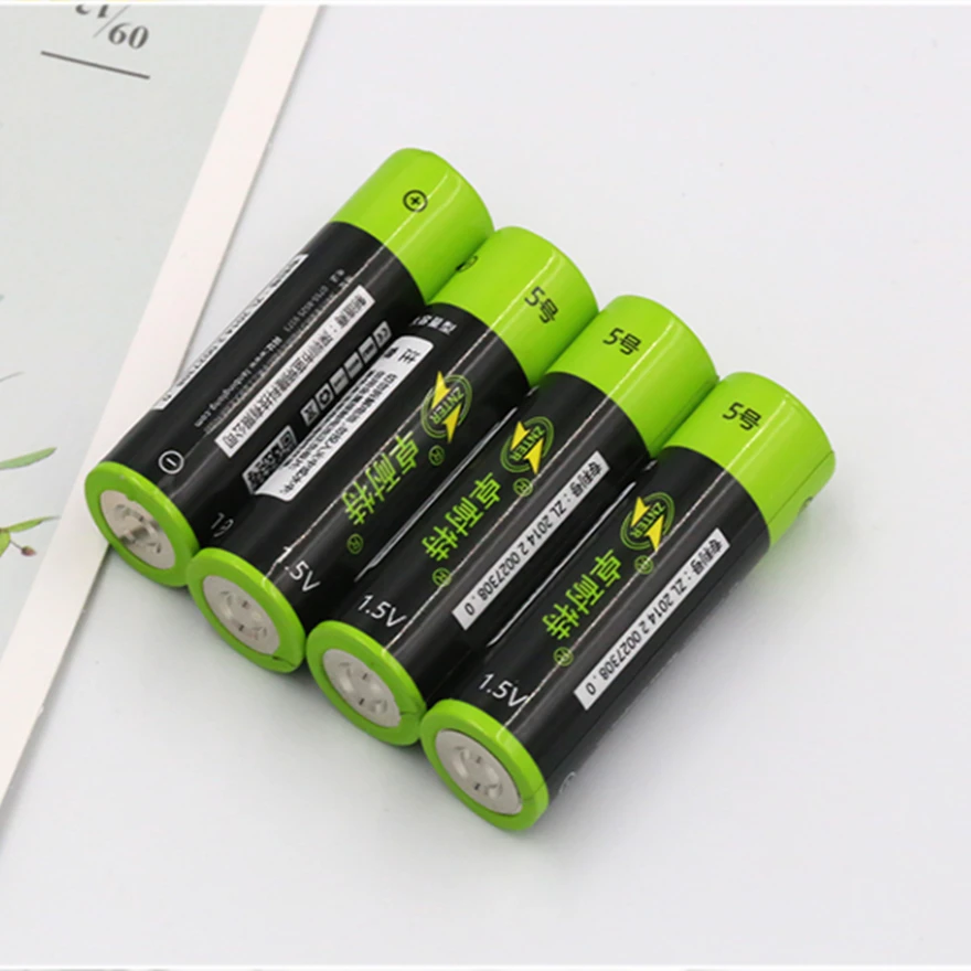 USB Rechargeable Lithium Polymer Battery, 1.5V AA, 1700mAh, Quick Charging by Micro USB Cable