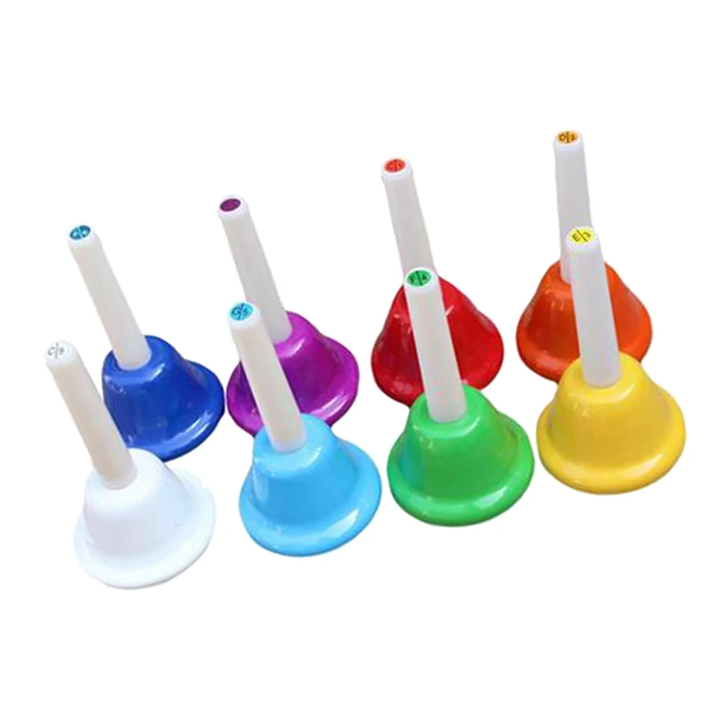 8 Note Diatonic Metal Bells Musical Percussion Toy For Kids Children