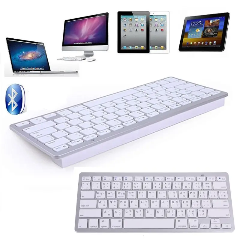 Thailand English Thai 78 Keys Wireless Bluetooth Keyboard for i-Pad Laptop Mac-book Tablet PC Mobile Phone Notebook