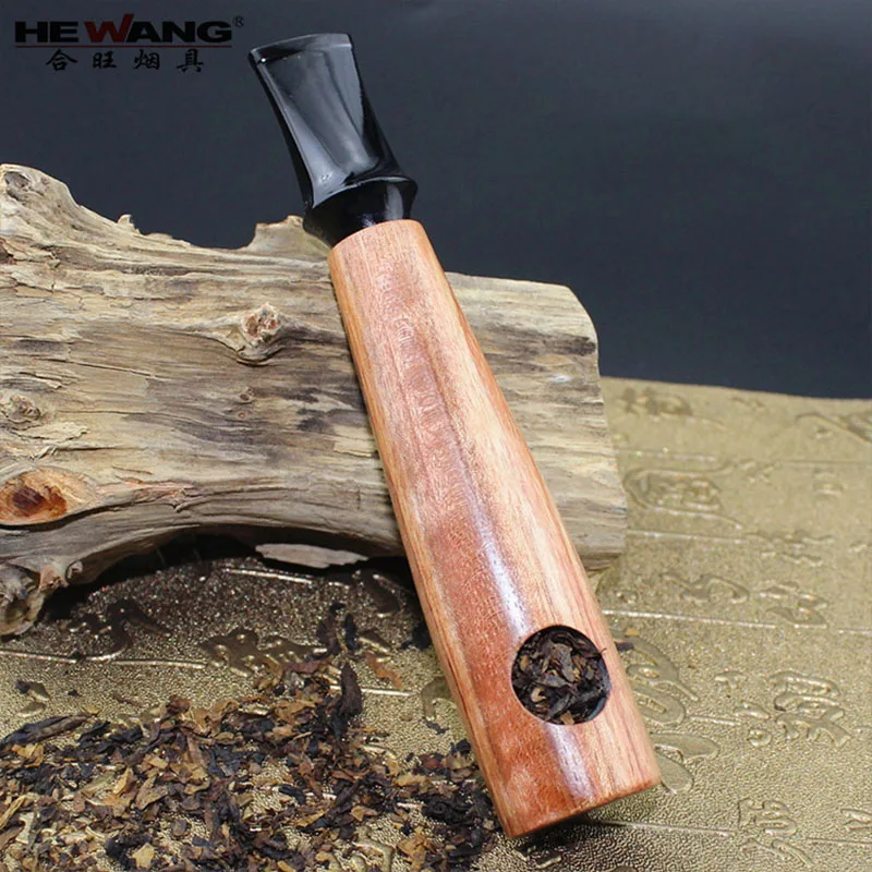 Cigar Style 9mm Filter Tobacco Pipe Gentleman Rosewood Handmade Straight Type Smoking Pipes With Accessory Father\'s Gift