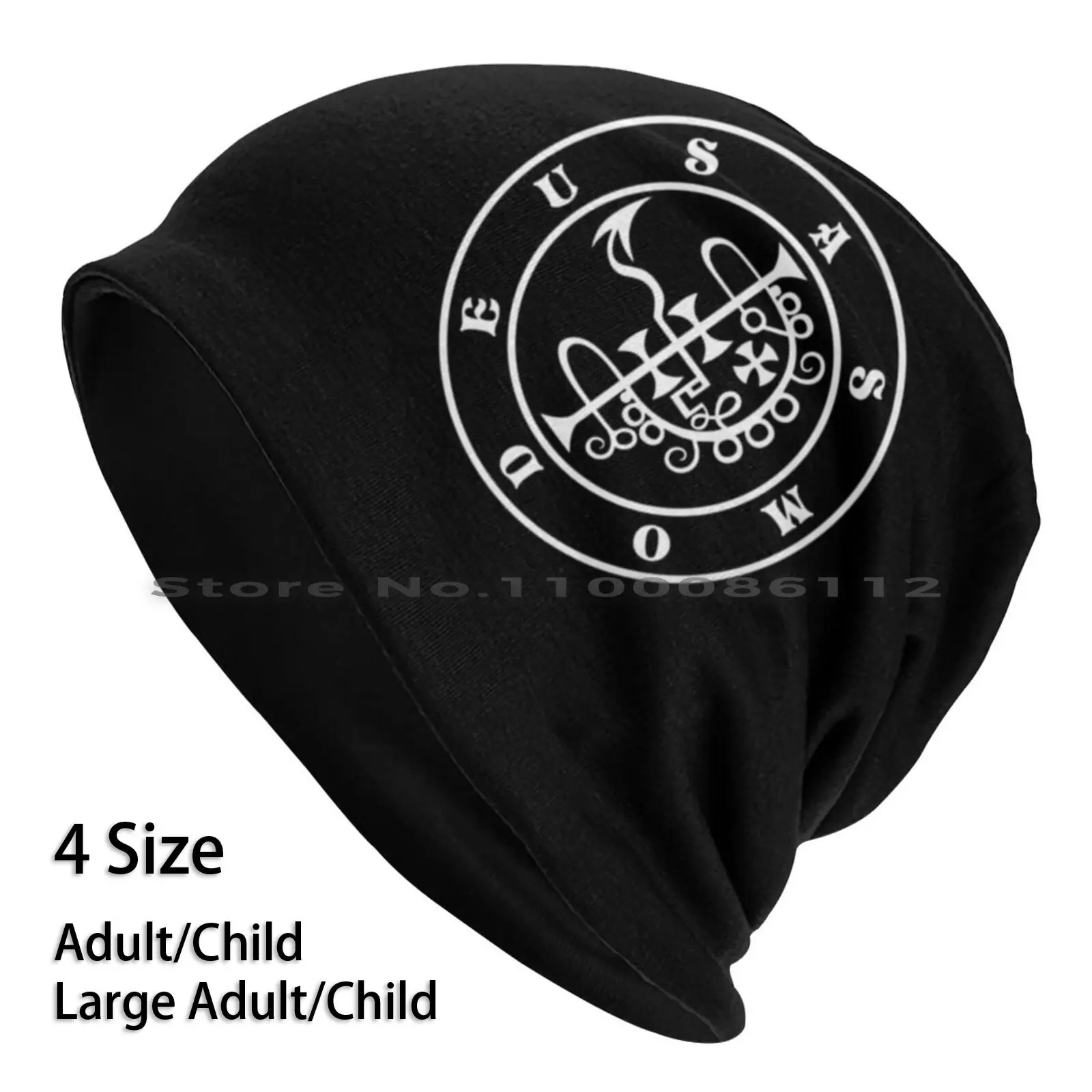 Seal Of Asmodeus Beanies Knit Hat Devil Seal Sign Symbol Demonology Satanic Sigil Esoteric Magical Spiritual Ceremonial Demonic