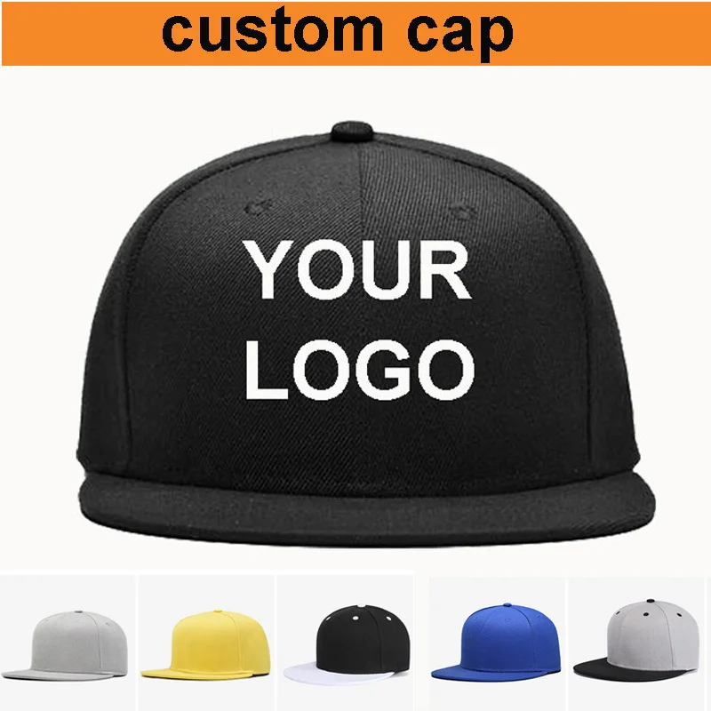 factory wholesale!flat brim snapback cap  acrylic custom logo cap hat make your own design add your logo