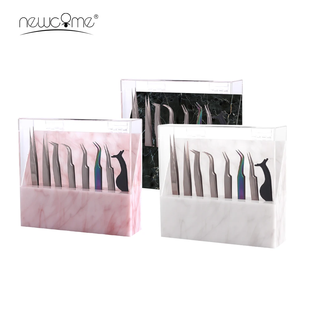 

8 Holes Eyelash Tweezers Storage Holder 3 Colors Acrylic Convenient Durable Makeup Tweezer Organizer Rack for Eyelash Extension