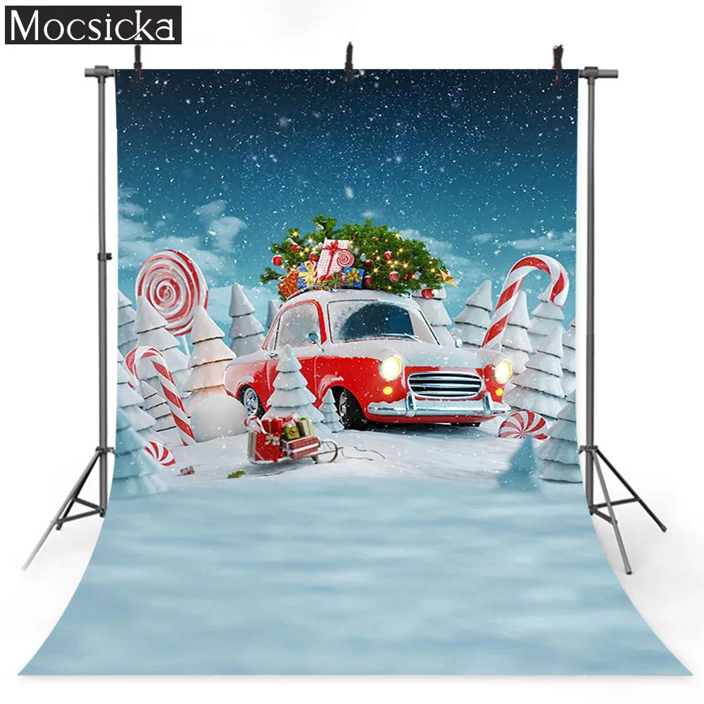 Mùa Đông Giáng Sinh Phông Nền Cửa Sổ Lò Sưởi Sinh Nhật Chân Dung Nền Cây Thông Xanh Vòng Hoa Photocall Studio Ảnh Đạo Cụ