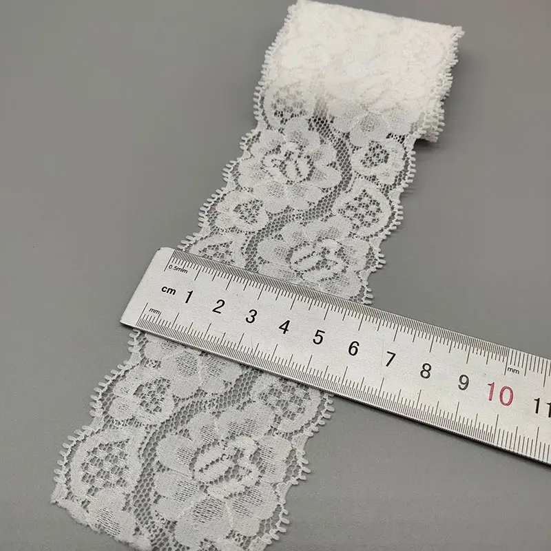 1 Yards High Quality 6CM Wide Thicken Stretch Elastic Lace Ribbon White Ribbon Lace Trimmings for Sewing African Lace Fabric DIY