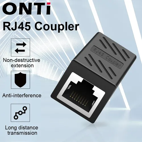 Conector ONTi RJ45, adaptador Ethernet Cat7/6/5e, Cable de extensión extensor de red 8P8C para Cable Ethernet hembra a hembra