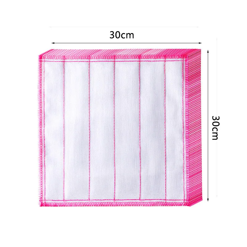 Kitchen Towels for Dishes 5 Layers Microfiber Cleaning Cloths Cotton Dishcloth Thicken Absorbent Scouring Pad Home Kitchen Tools