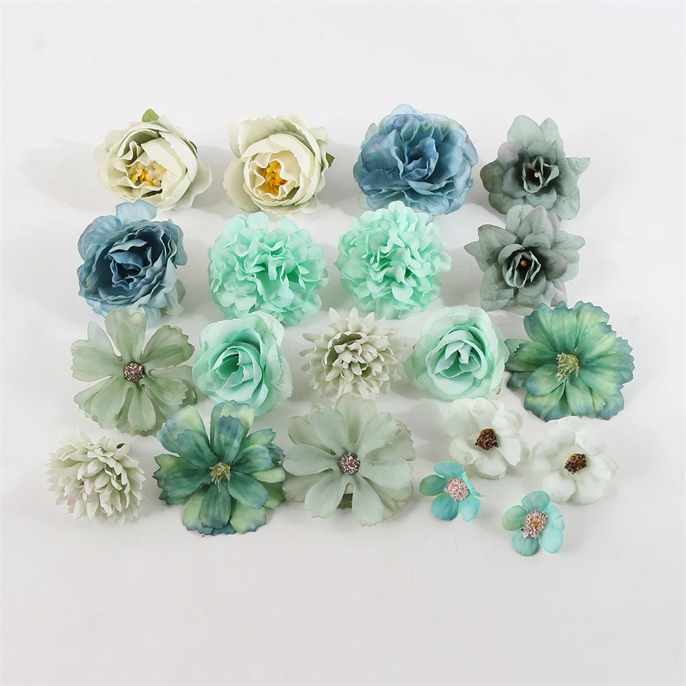 1 Beutel künstlicher Blumenkopf für Heimdekoration, Hochzeitsblumen, Wanddekoration, DIY-Haarschmuck, Corsage, handgefertigtes Bastelmaterial – Detail 7