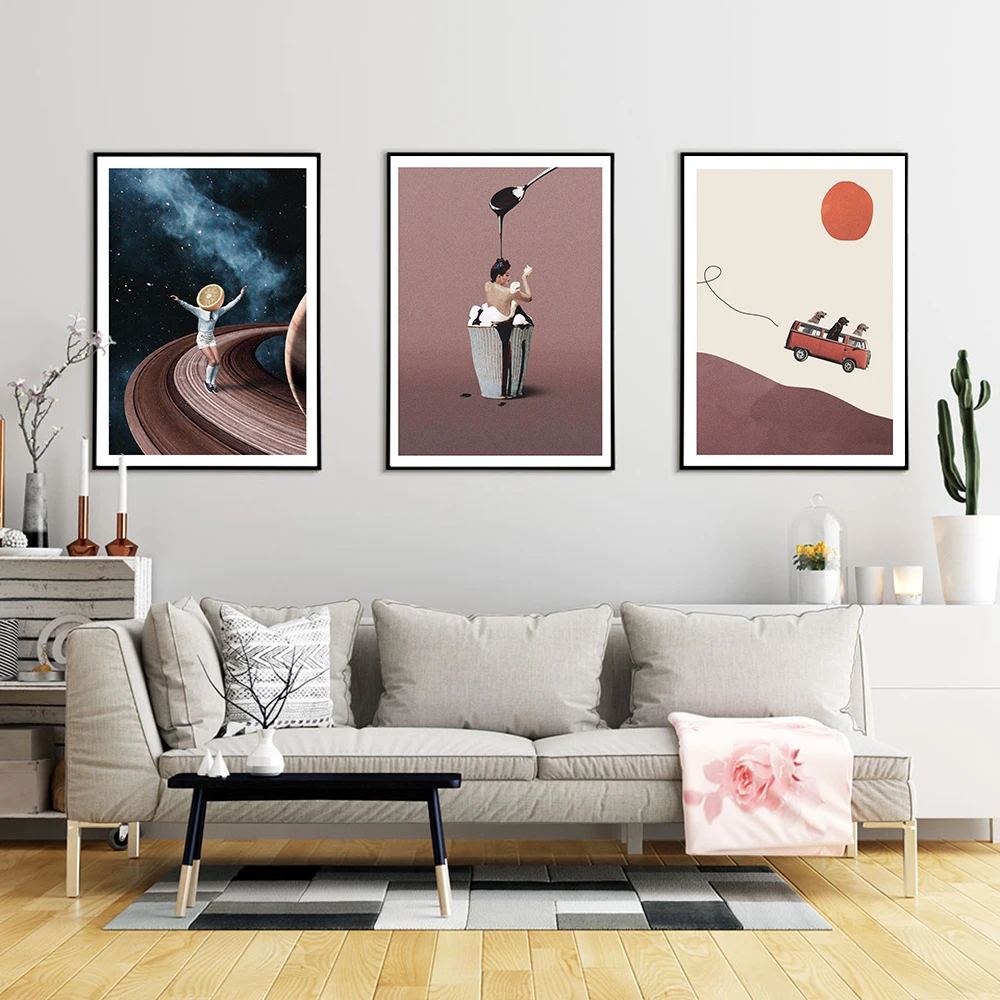 Nordic Cartoon Universe Poster And Prints Adventure Gang Canvas Painting Abstract Cake Wall Art Picture For Kid's Bedroom Decor