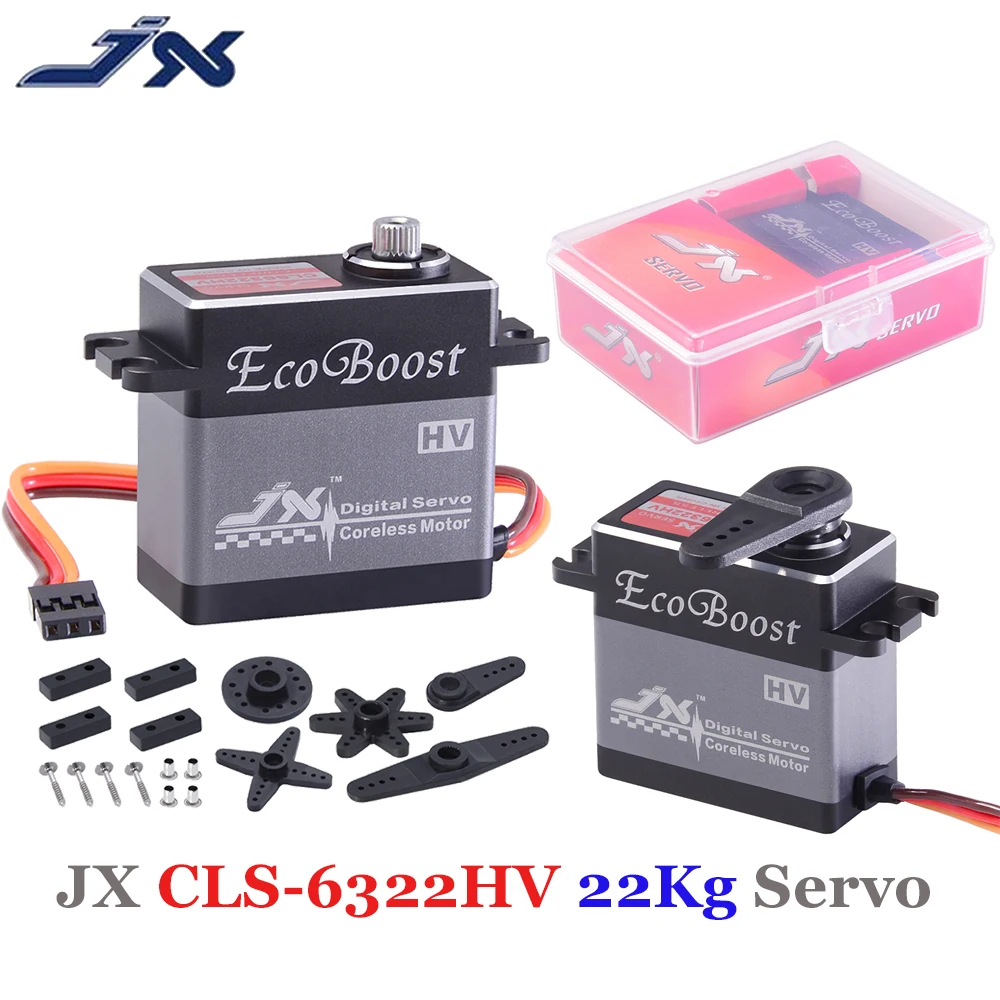 Jx Servo CLS6322HV 6.6V-7.4V 21Kg Metal Gear Grote Koppel Coreless Aluin Shell Digitale Servo Voor rc Helicopter Vliegtuig Robot