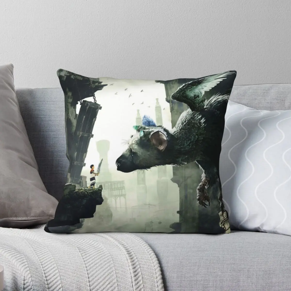 The Last Guardian V.2 Square Pillowcase Polyester Linen Velvet Pattern Zip Decorative Home Cushion Cover Wholesale 18