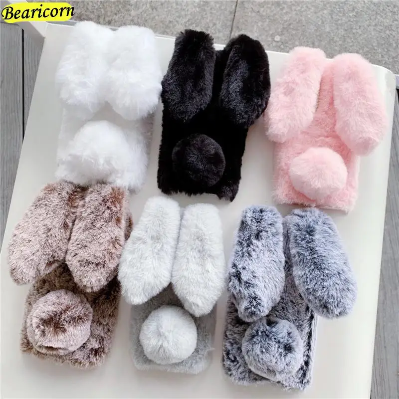 

Soft Plush Case For Xiaomi Redmi 4A 4X 5 5A 6 6A 7 7A 8 8A 9 9A 9AT 9C 9i 9T 10 K20 K30i K40 Pro Furry Rabbit Bunny Fur Cover