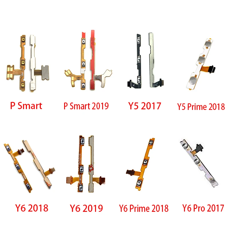 50Pcs/Lot, Volume Button Power Switch On Off Button Flex Cable For Huawei Y5 Y6 Y7 Y9 Prime 2017 2018 2019 Y6P Y7P Y8S Y8P Y9S