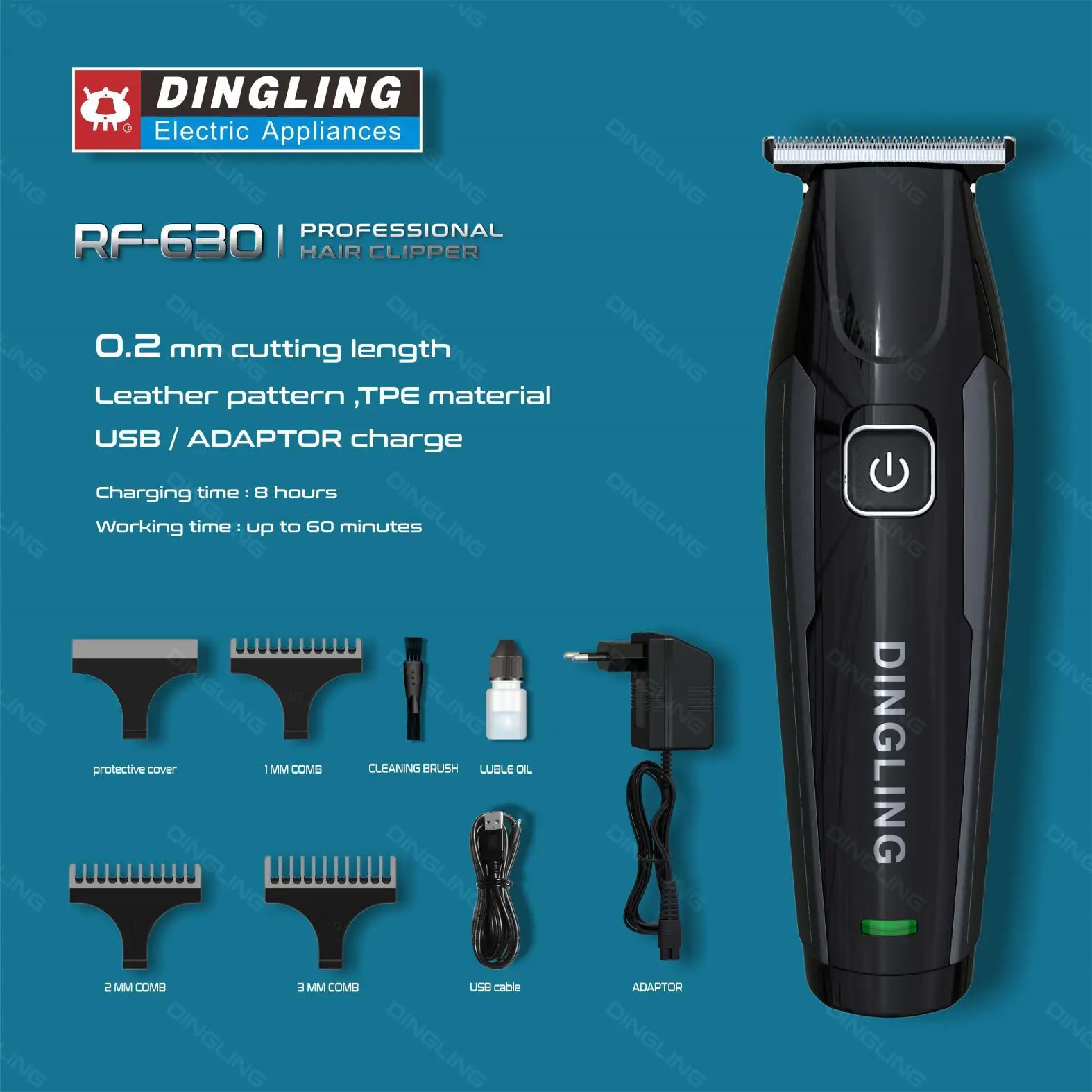 Dingling RF-630 Promotional Various Durable Using Cheap Men Hair Trimmer Electric Hair Clipper