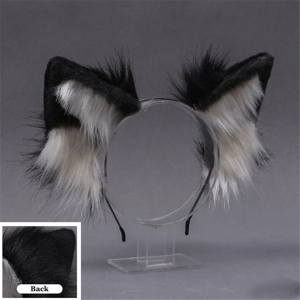 Orejas de felpa para perro y gato, diadema de Lolita, accesorios de cola de gato, tocado de Animal hecho a mano, accesorios Kawaii