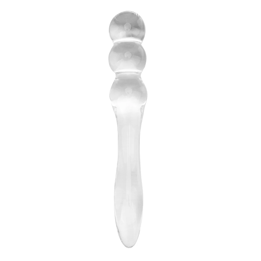 Cuentas Anales de vidrio para mujeres y hombres, tapón Anal, masajeador de próstata Vaginal, consolador, masturbador femenino, Juguetes sexuales, productos eróticos para adultos, 19cm