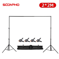 SOONPHO Tripod 2M Photography Background Backdrop Stand Support Picture Canvas Frame For Photo Video Studio  Muslin Green Screen