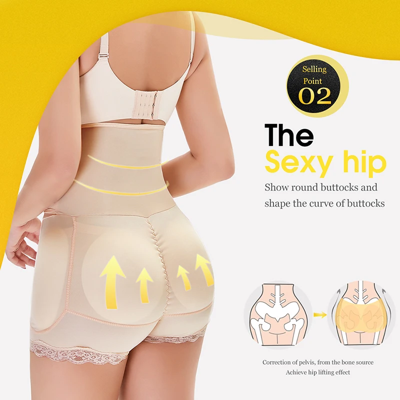 Fake Ass Hip Pads Butt Lifter Control Panties High Waisted Waist Trainer Slim Belly Tummy Body Shapers Big Buttock Women Corset