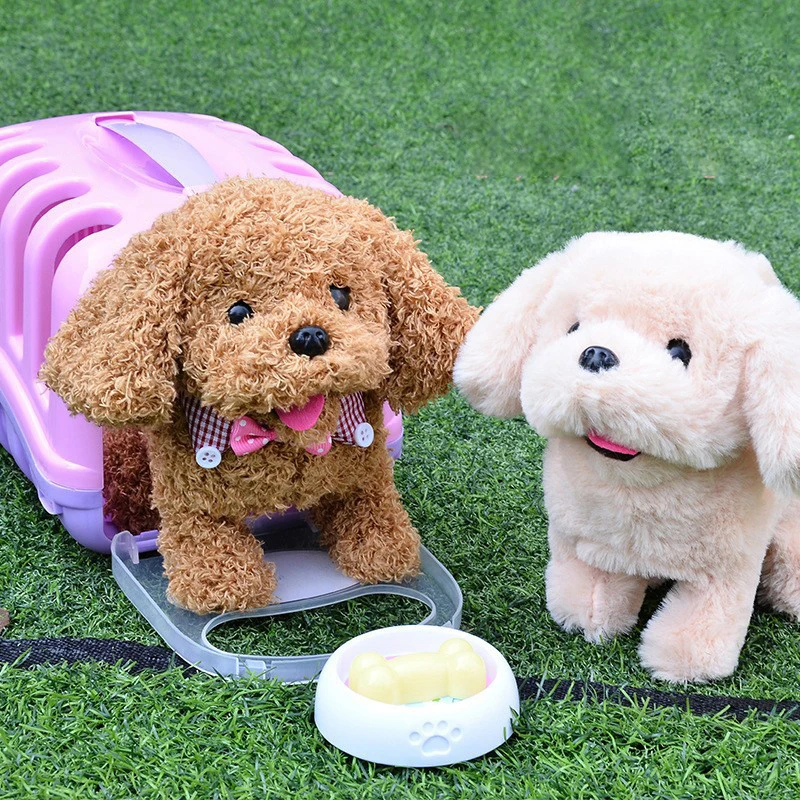 Nora Toy Electric Puppy Will Wag Its Tail When Walking Simulate Children's Plush Toy Teddy Sog Child's Birthday Gift