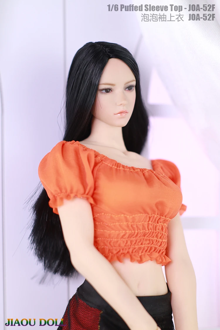 1/6 JIAOU DOLL JOA-52 Puff Short Sleeve Top Female Clothes Fit 12\'\' Female Action Figure Bodys