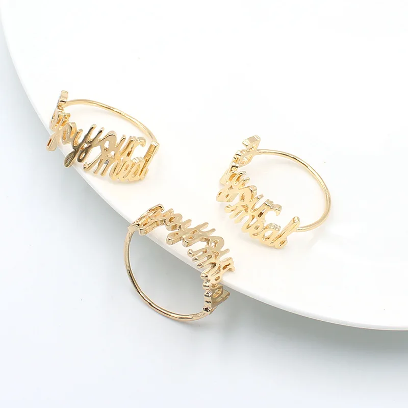 

10pcs Enjoy your food, custom and personalized alloy napkin ring, table decoration, mouth cloth ring